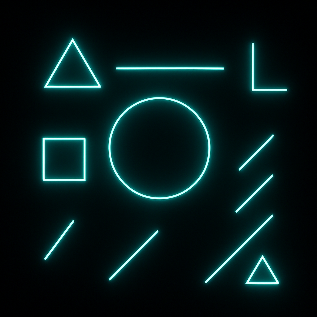 Neon geometric shapes